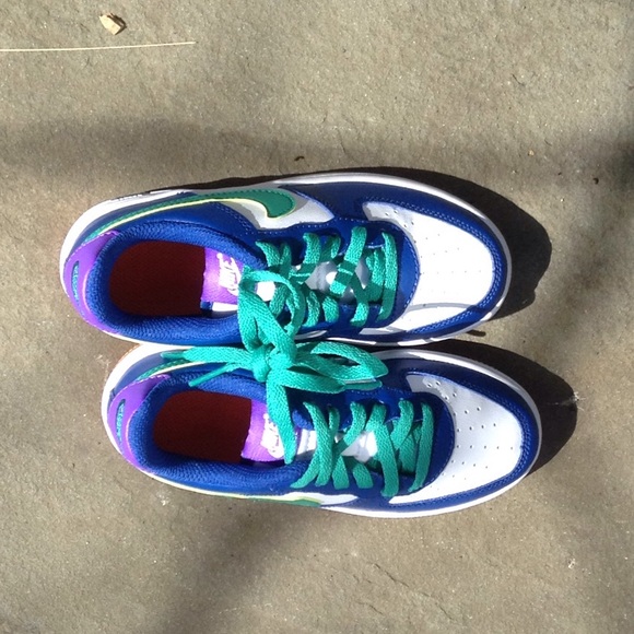 teal and orange air force ones